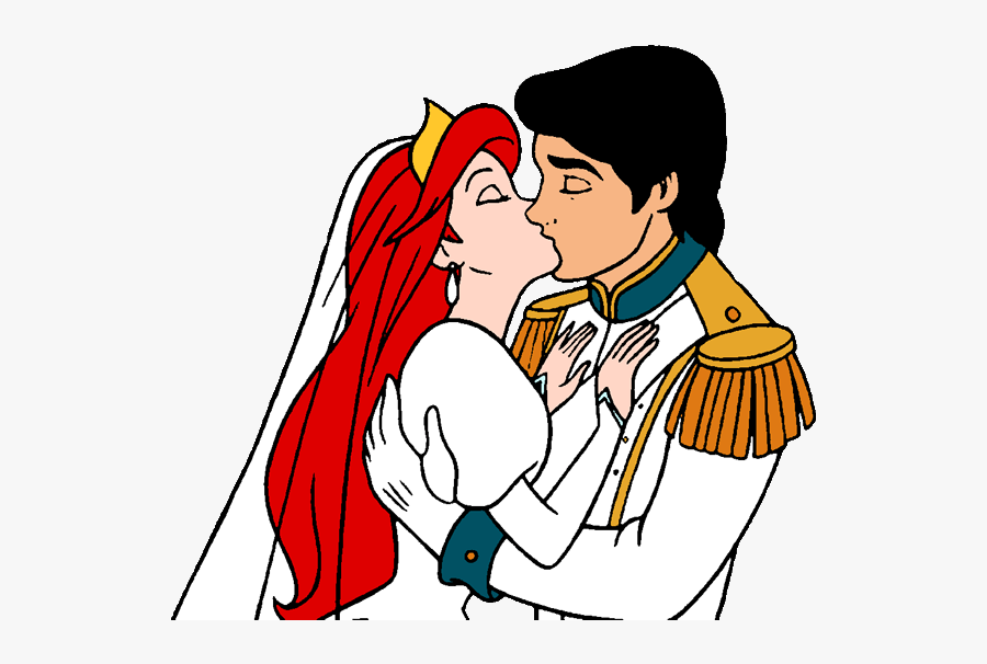 Ariel And Eric Wedding Kiss, Transparent Clipart