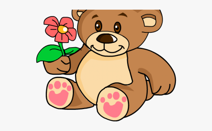 Teddybear Flower Clipart, Transparent Clipart