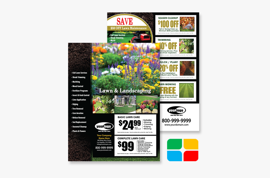 Clip Art Lawn Maintenance Flyer Postcards - Flyer, Transparent Clipart