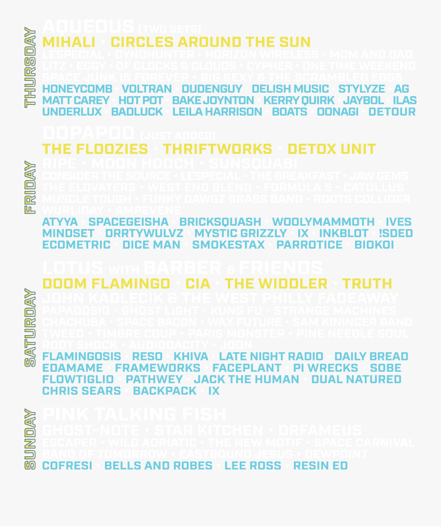 Disc Jam 2019 Lineup, Transparent Clipart