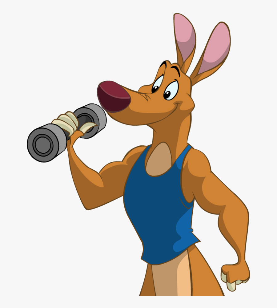 Exercise Clipart Healthy Lifestyle - Kangaroo Gym Cartoon, Transparent Clipart