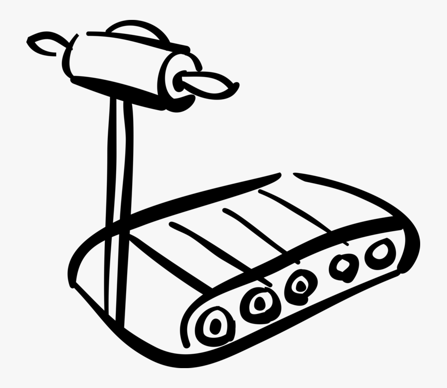 Vector Illustration Of Runner"s Treadmill For Fitness - Treadmill Drawing Easy, Transparent Clipart