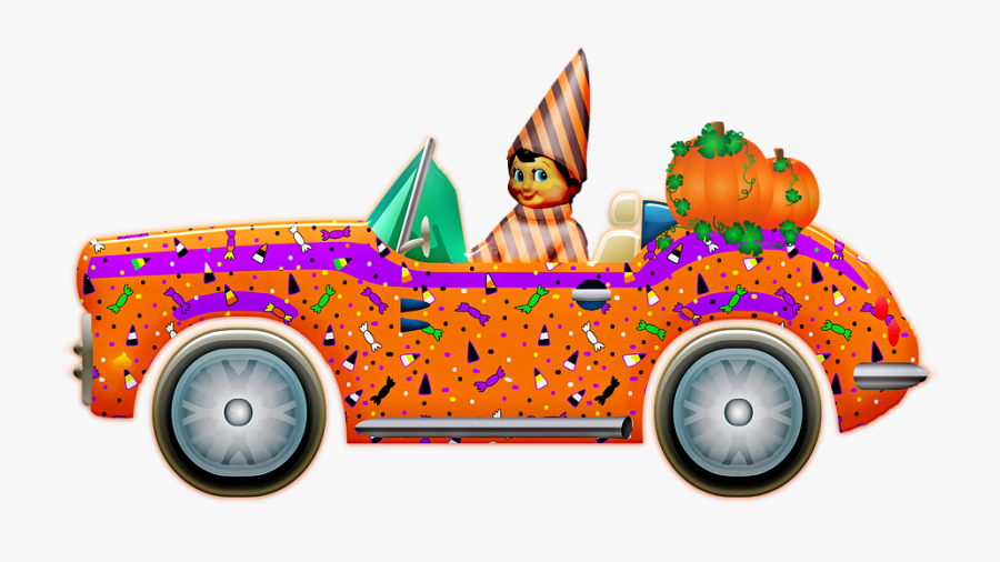Halloween Car, Halloween Vintage Automobile, Truck - Custom Car, Transparent Clipart