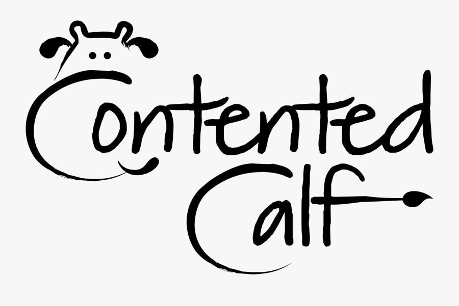 Contented Calf - Calligraphy, Transparent Clipart