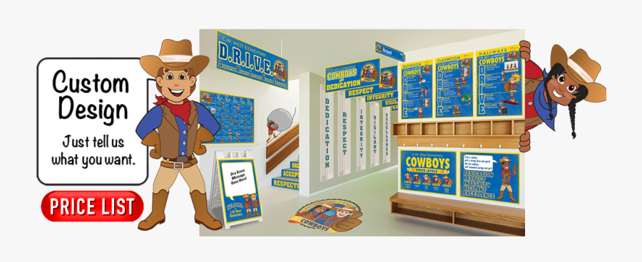 Pbis Posters Cowboy Mascot Wrangler Logo - Falcon Classroom Theme, Transparent Clipart