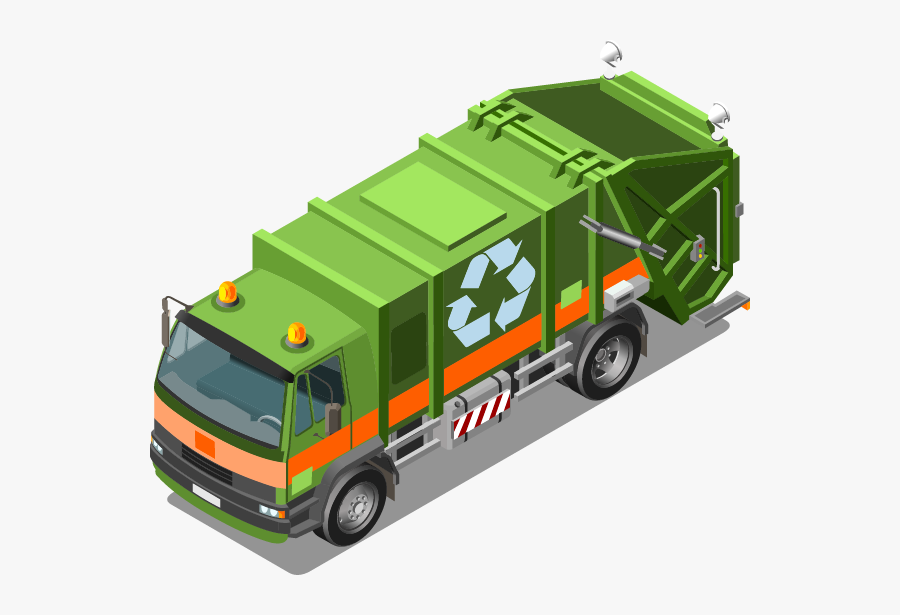 A Graphic Of A Green Waste Management Truck - Waste, Transparent Clipart