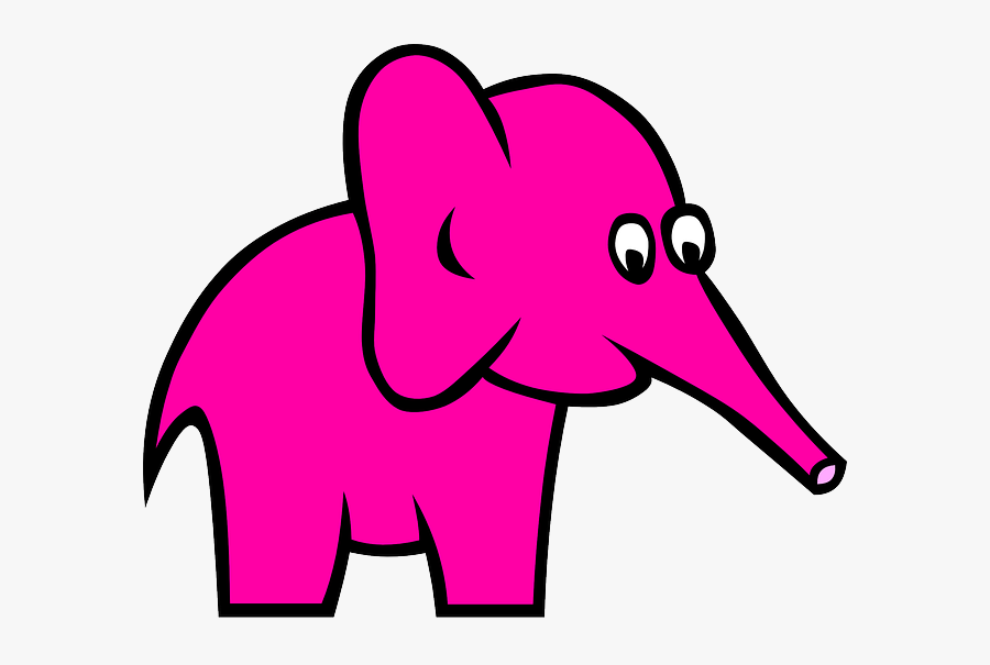 Elephant, Animal, Pink, Cute, Girly, Side, Cartoon - Clipart Green Elephant, Transparent Clipart