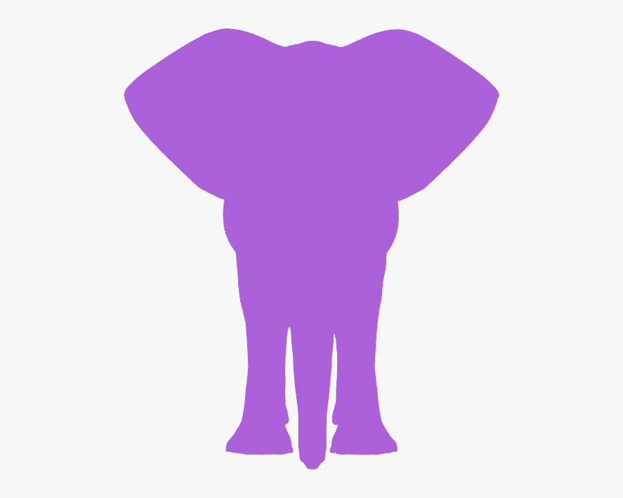 Elephant Silhouette Front View, Transparent Clipart
