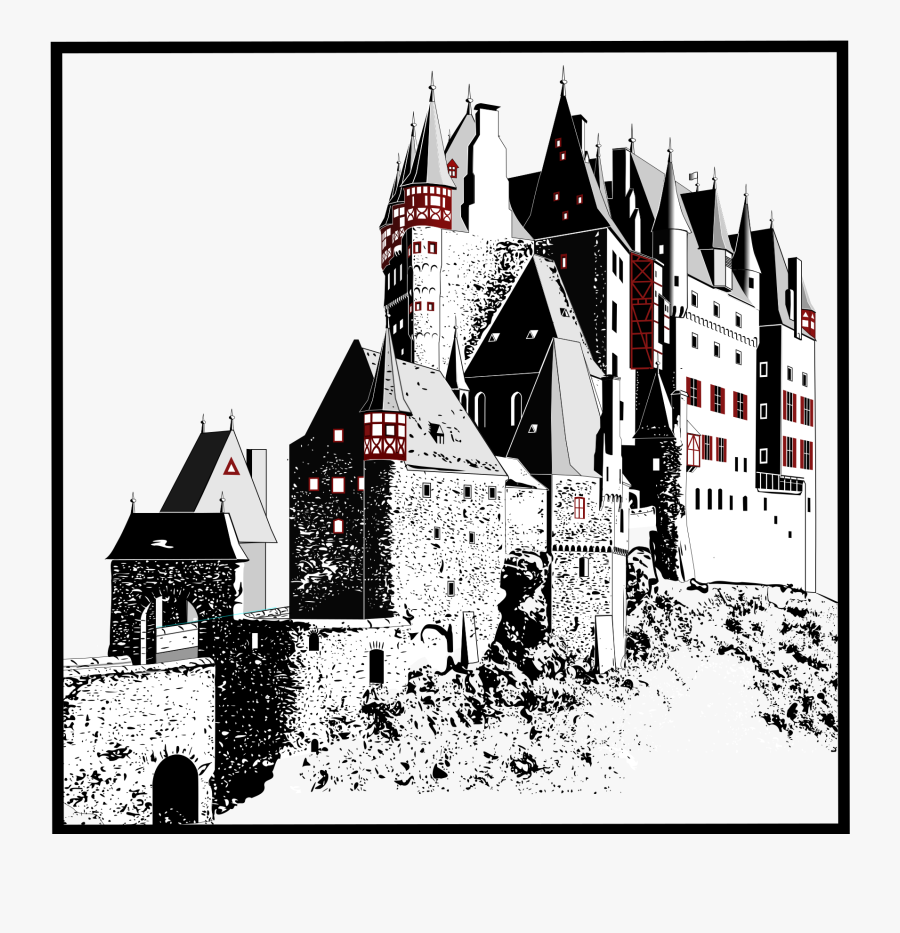 Eltz Castle Clip Arts - Замок Чб Арт, Transparent Clipart