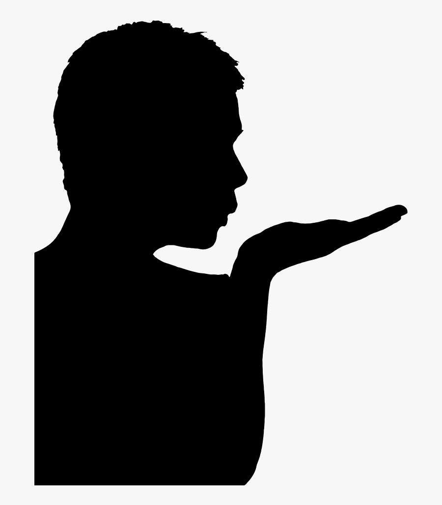 Man Blowing Silhouette, Transparent Clipart