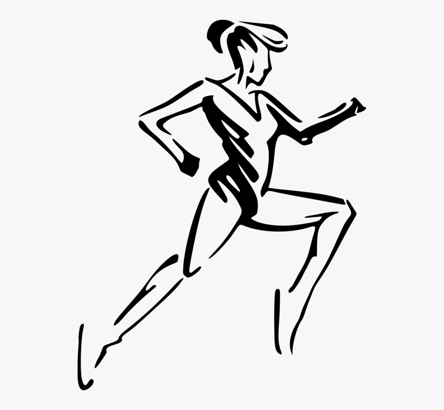 Athlete Drawing Clipart Black And White - Womens Fitness, Transparent Clipart
