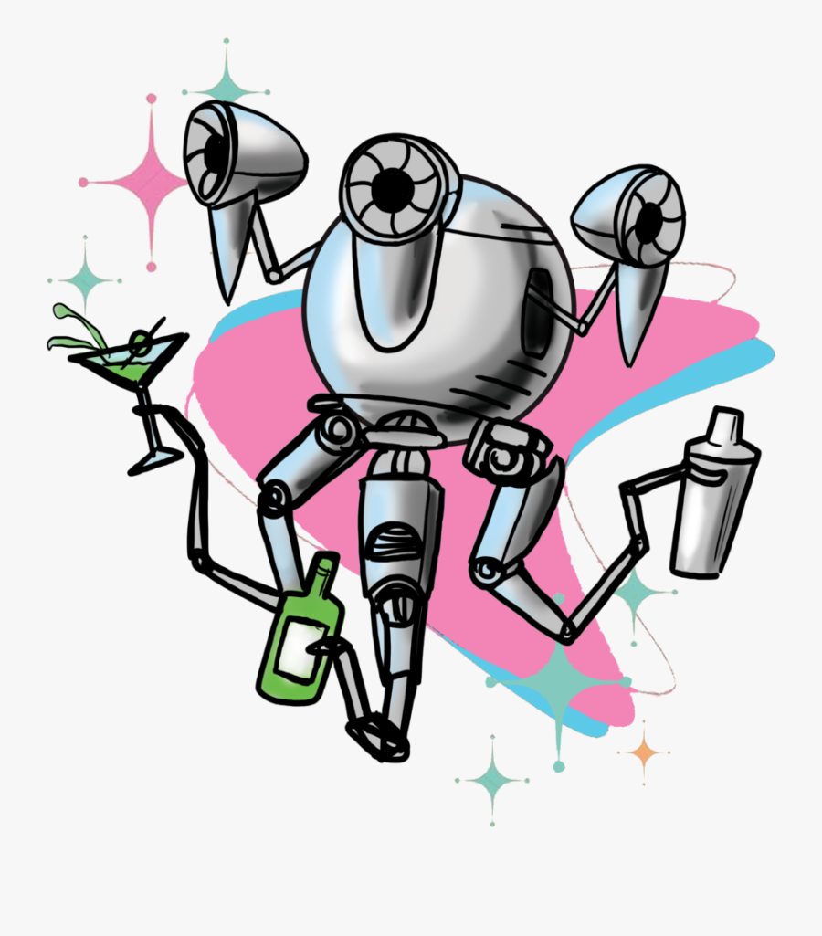 Robot Clipart Road - Cartoon, Transparent Clipart
