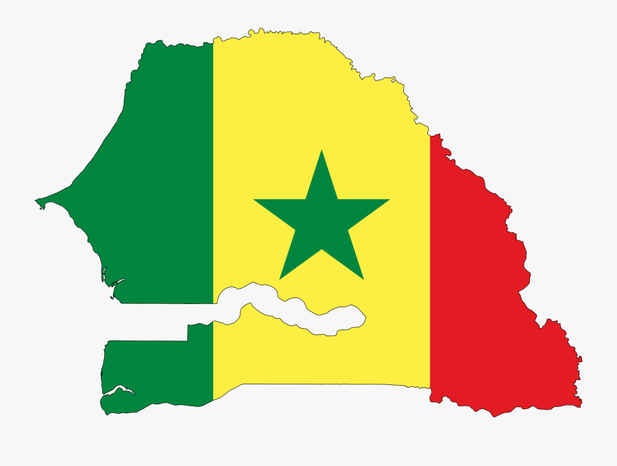 Senegal Map With Flag, Transparent Clipart