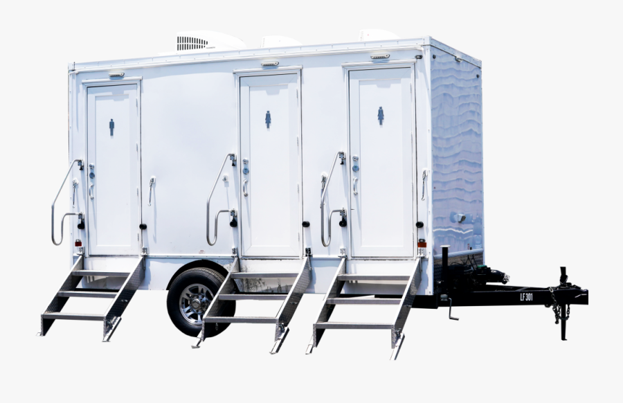 3 Station Luxury Portable Toilet Nice Porta Potty Rental - Trailer, Transparent Clipart