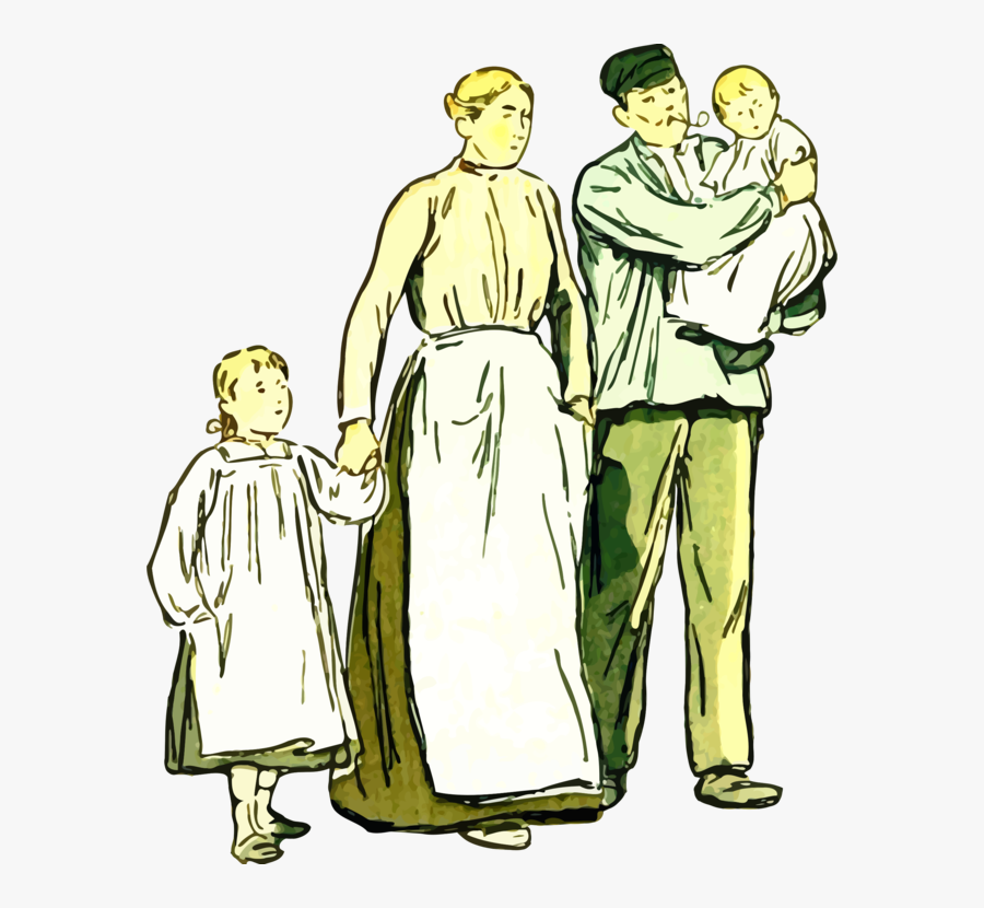 Computer Icons Drawing Cartoon Line Art Public Domain - Clip Art Working Class Family, Transparent Clipart