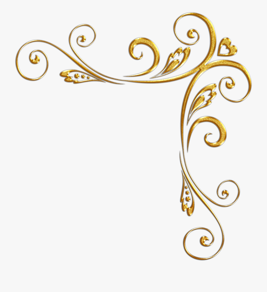 Clip Art Corner Designs - Gold Corner Border Design, Transparent Clipart