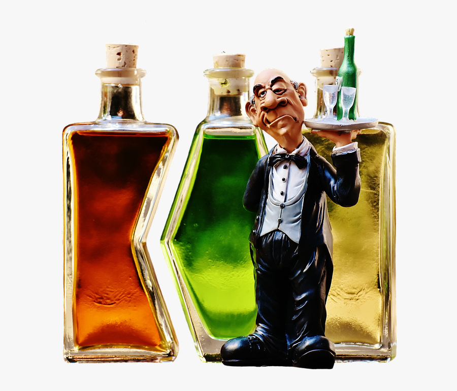 Waiter, Beverages, Bottles, Alcohol, Figures, Drink - Ital Png, Transparent Clipart