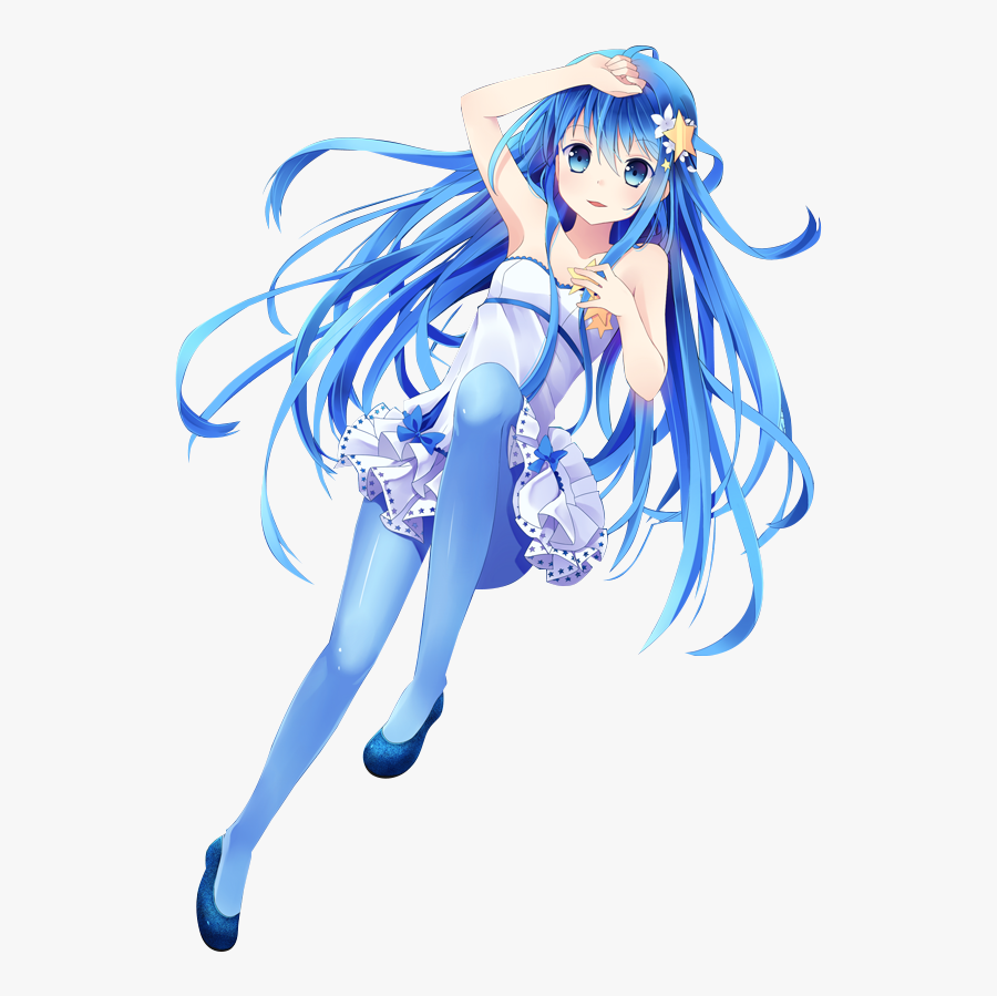 Anime Snow Girl Render For Kids - Anime Blue Hair Girl Transparent, Transparent Clipart