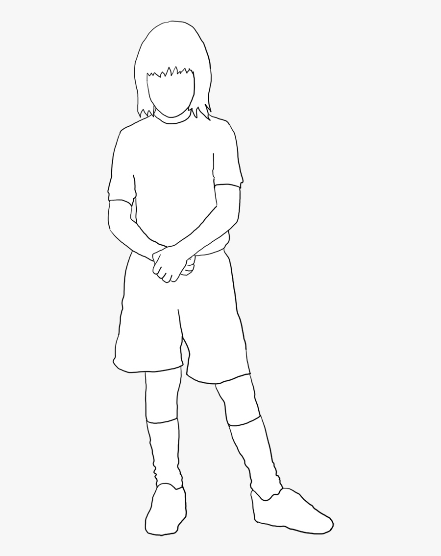 White-silhouette Of Girl In Shorts - Girl Silhouette White Png, Transparent Clipart