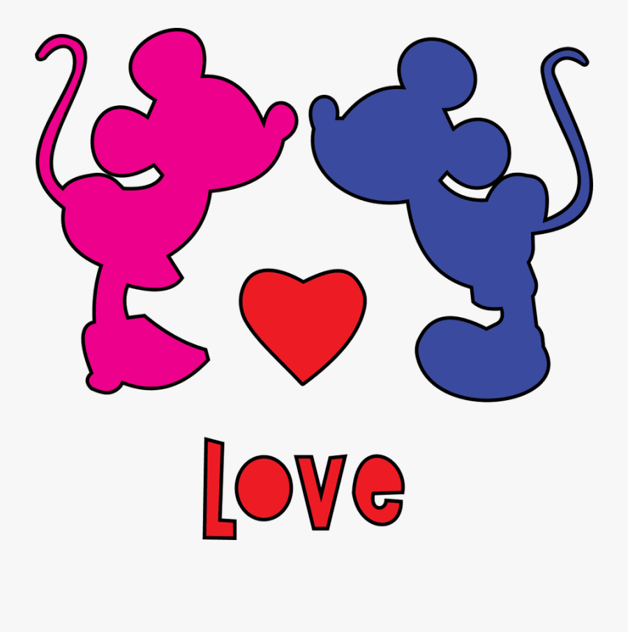 Love Text Clipart Minnie Mouse - Vector De Mickey Mouse Y Minnie, Transparent Clipart