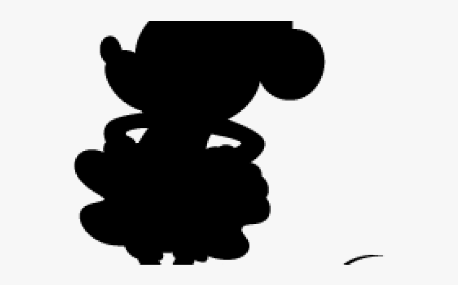 Black Minnie Mouse Silhouette, Transparent Clipart