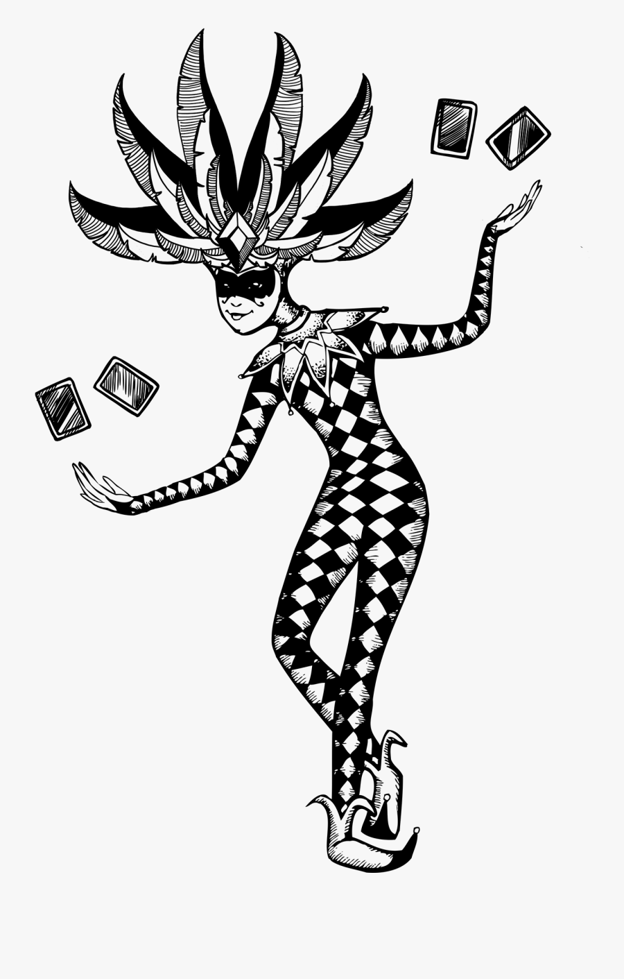 Harlequin Sketch, Transparent Clipart
