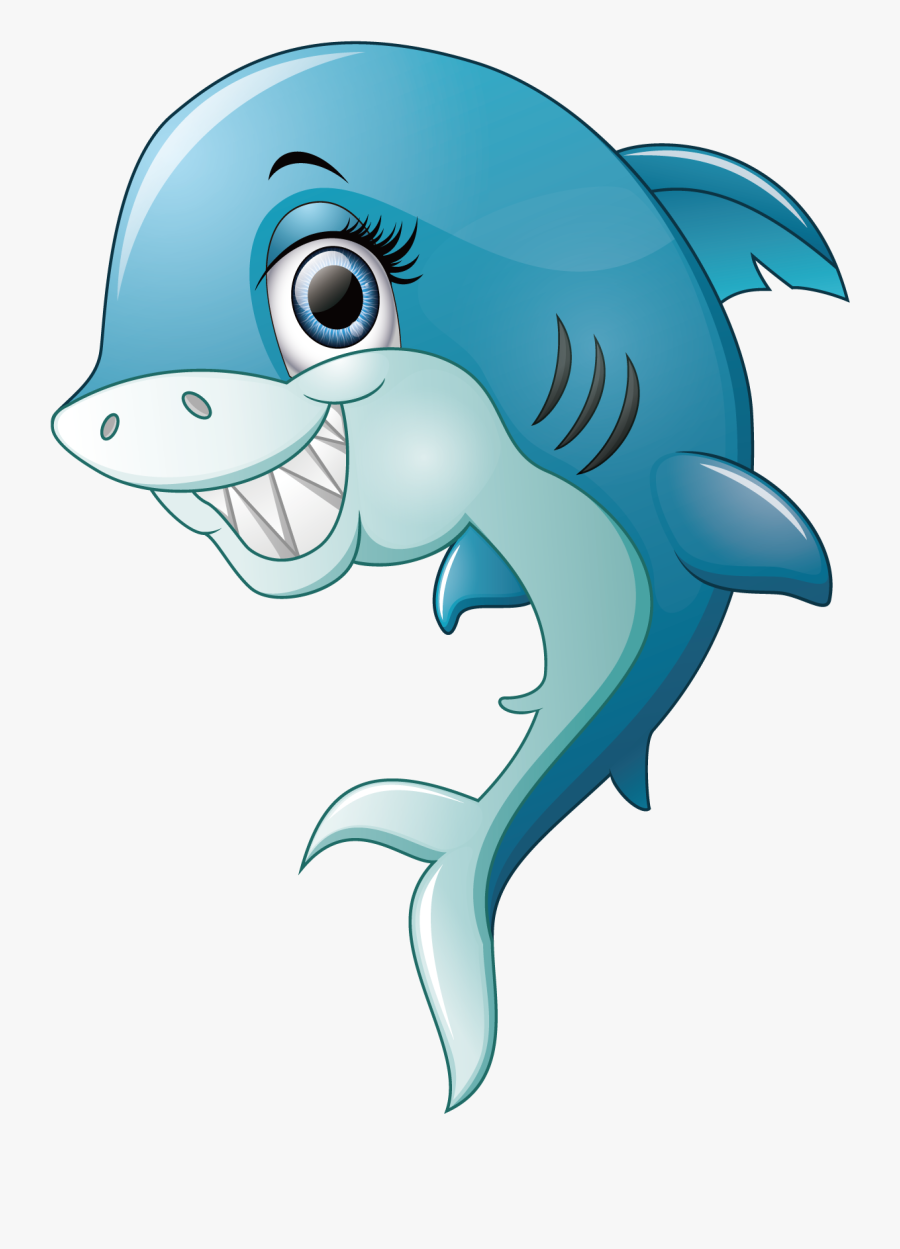 Clip Art Smile Transprent Png Free - Smiling Shark Cartoon, Transparent Clipart