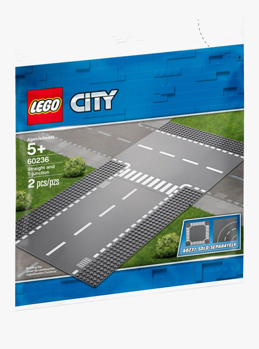 60236 Straight And T Junction Lego - Lego City 60236, Transparent Clipart