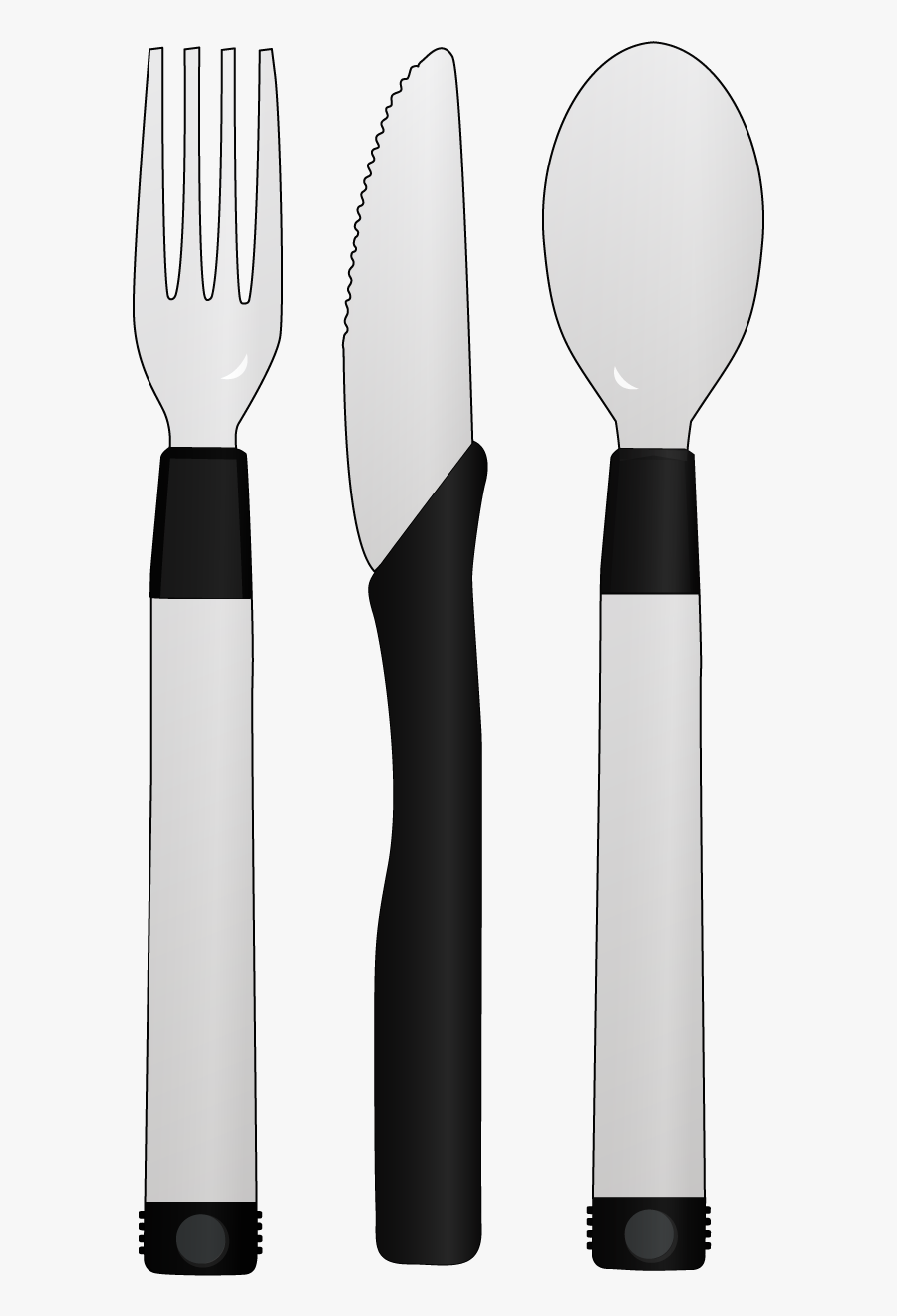 Fourchette Cuillère Complète Slow Control Noire - Knife, Transparent Clipart