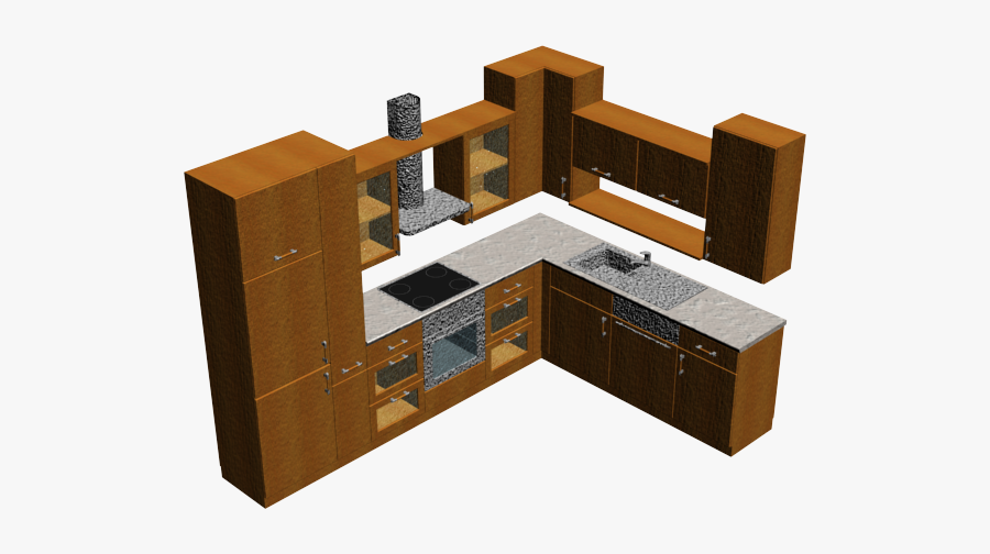 Clip Art Kitchen Design Model Ds - 3ds Max Kitchen Model, Transparent Clipart