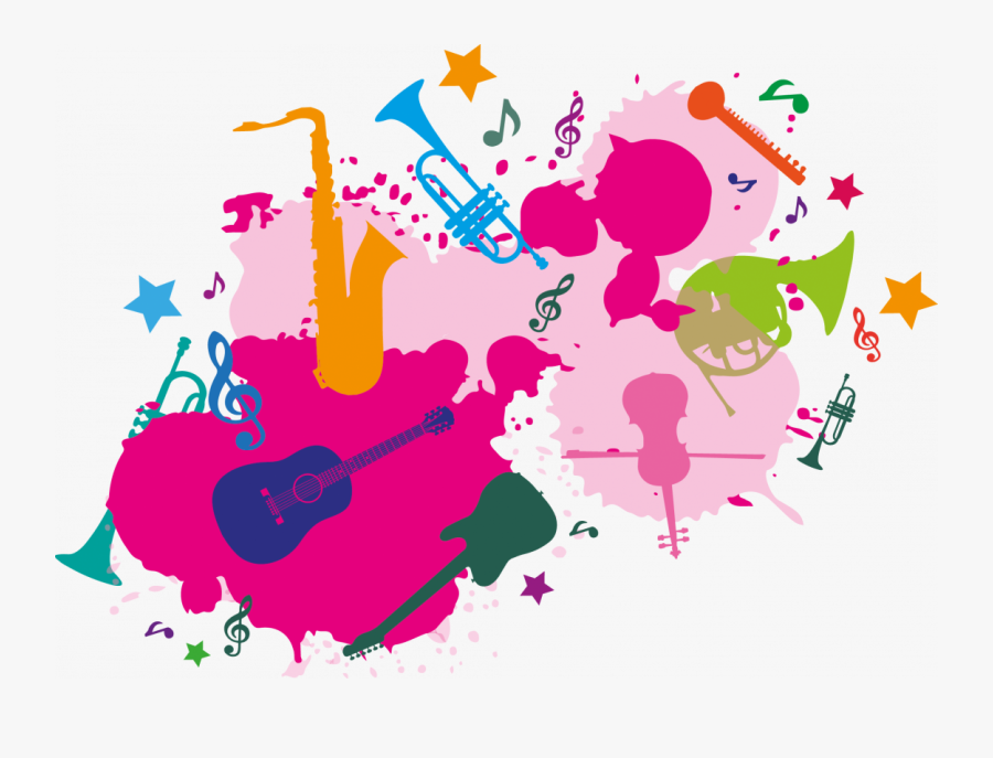 Splat Shape With Loads Of Icons Within It Of Instruments, - Graphic Design, Transparent Clipart