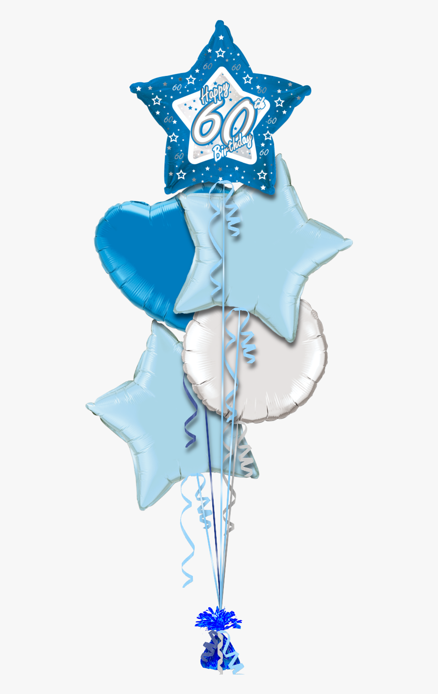 Birthday Shimmer Blue 60th Special Age Balloon - Baby Boy Balloon Border Png, Transparent Clipart