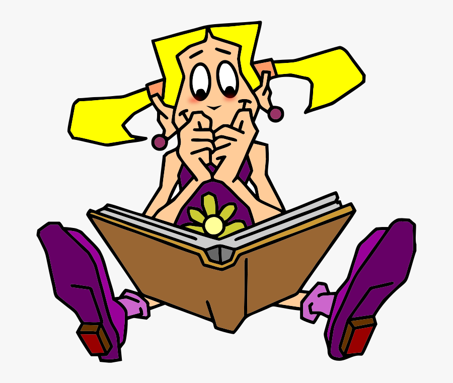 Reader Girl - Bücher Lesen Clipart, Transparent Clipart