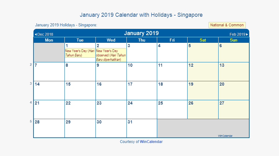January 2019 Calendar Singapore With Holidays - October 2019 Calendar With Holidays Singapore, Transparent Clipart
