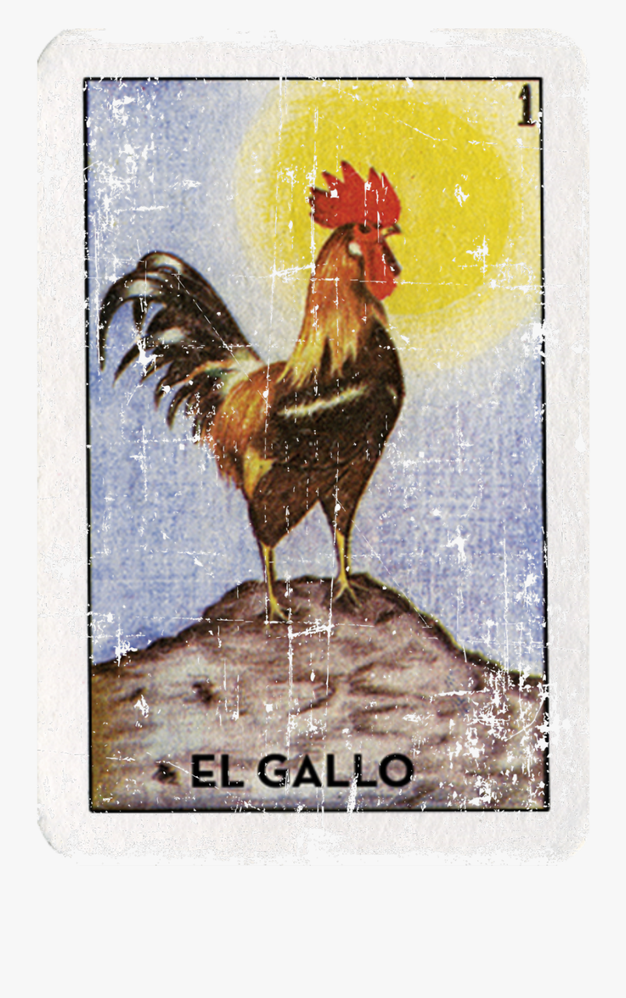 "el Gallo Mexican Loteria Bingo Card, Transparent Clipart