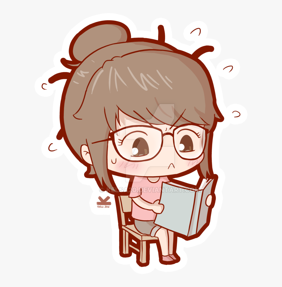 Studying Drawing Cartoon - Anime Chibi Studying, Transparent Clipart