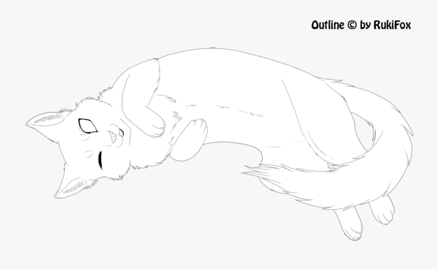 Cat Clipart Lying Down - Cat Laying Down Drawing, Transparent Clipart