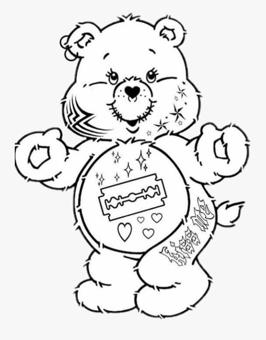 black and white care bear