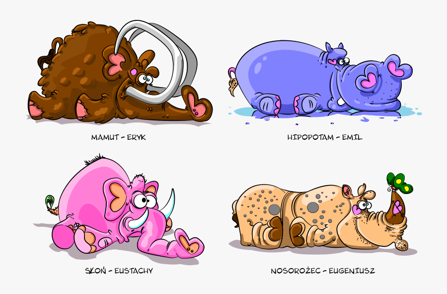 4 Funnies - Животные Смешные Вектор Png, Transparent Clipart