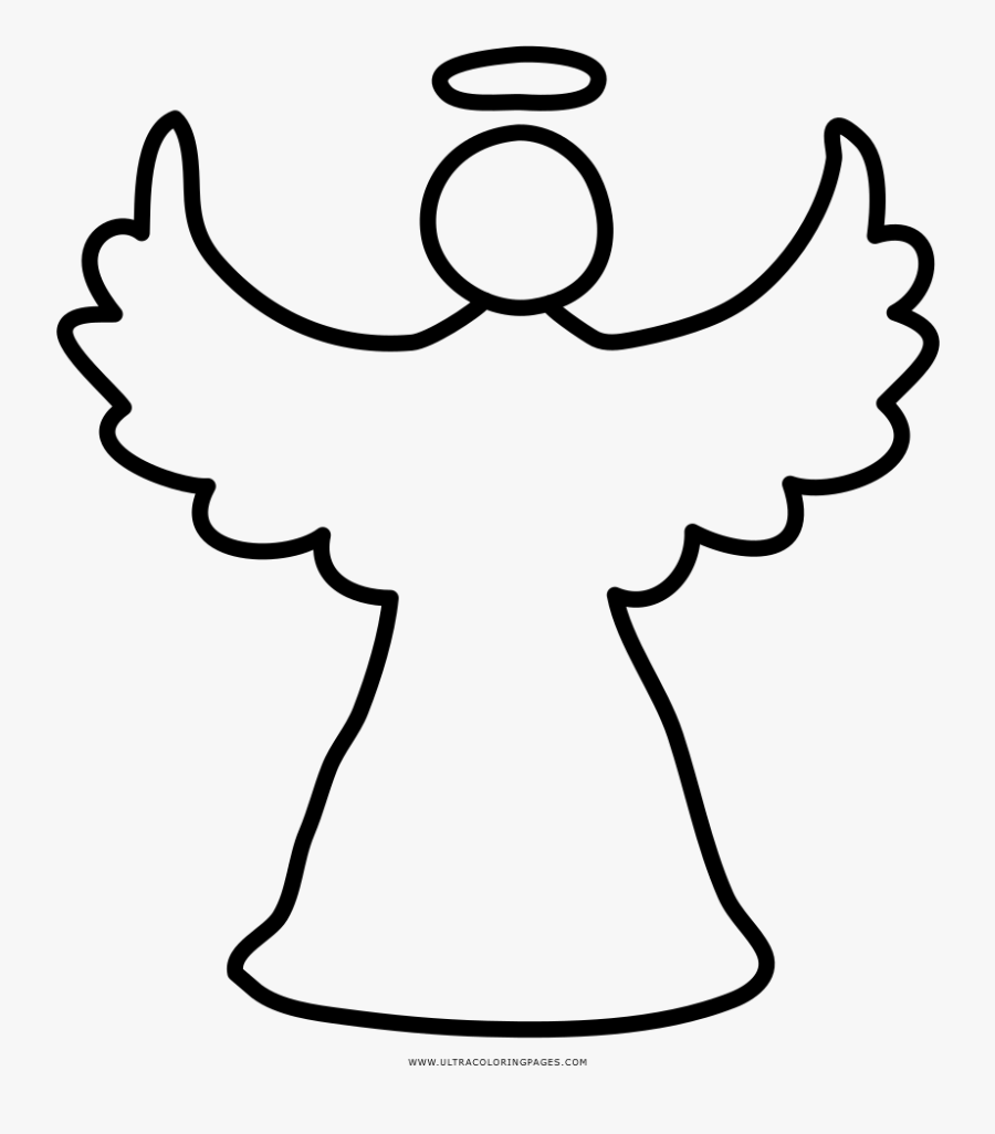 Christmas Angel Coloring Page - Christmas Angel Drawing Easy, Transparent Clipart