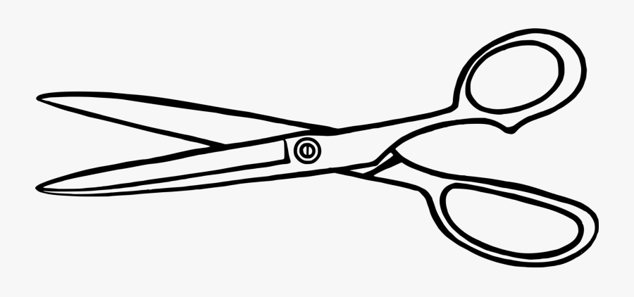 Line Art,angle,area - Scissors Clipart Black And White Png, Transparent Clipart