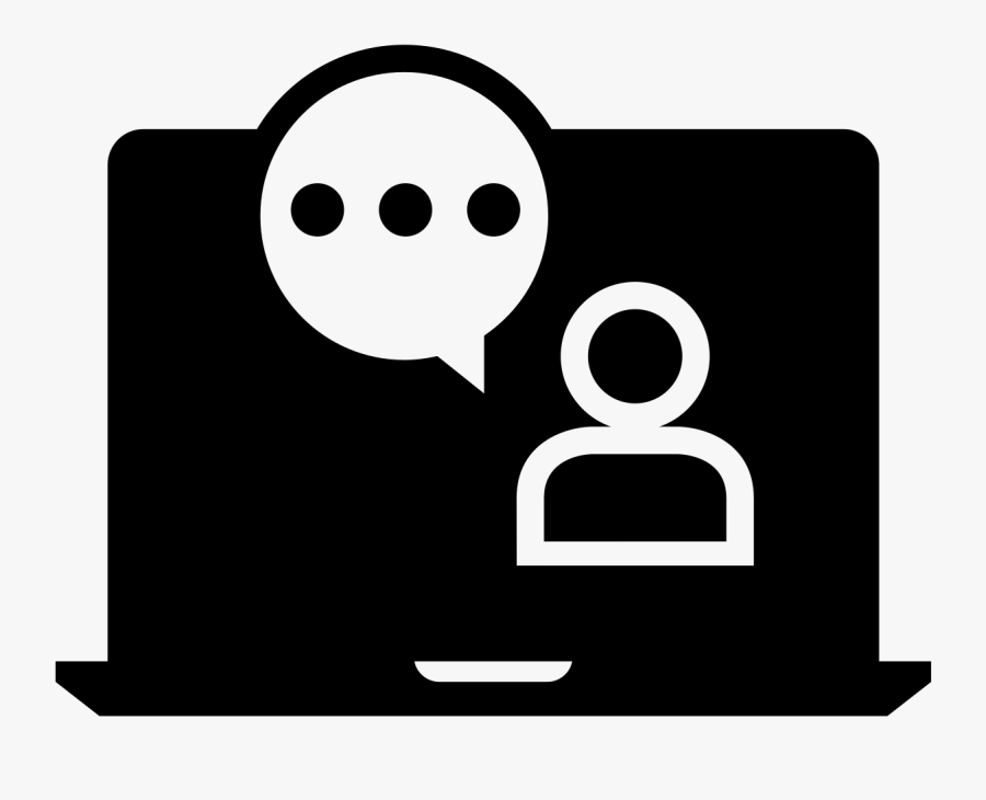 Black And White Laptop Computer Icon Chat - Online Training Icon White, Transparent Clipart