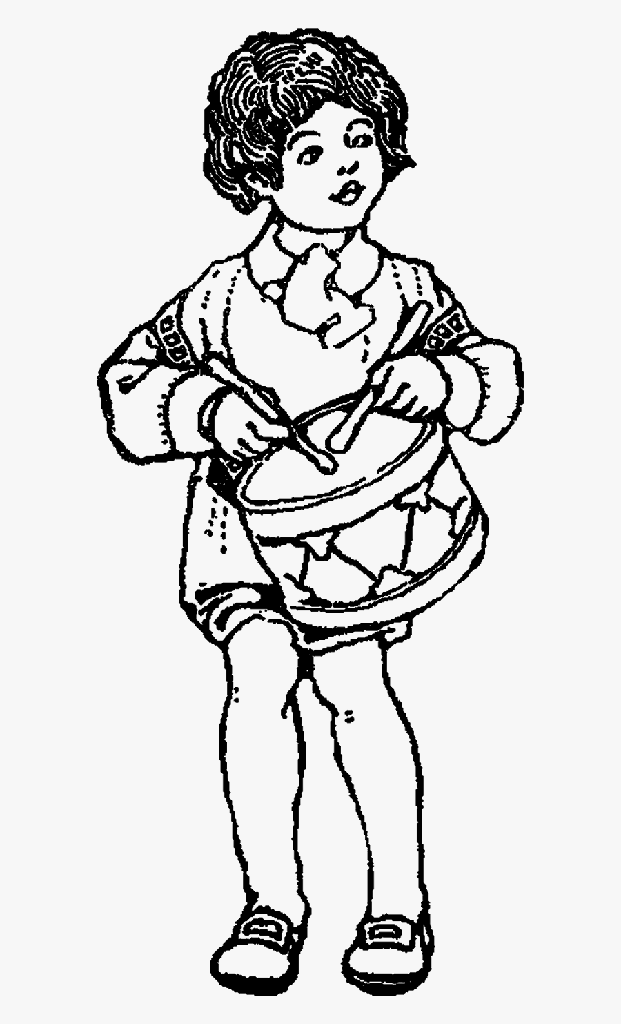 Boy Drums Image - Boy Drumming Black And White, Transparent Clipart