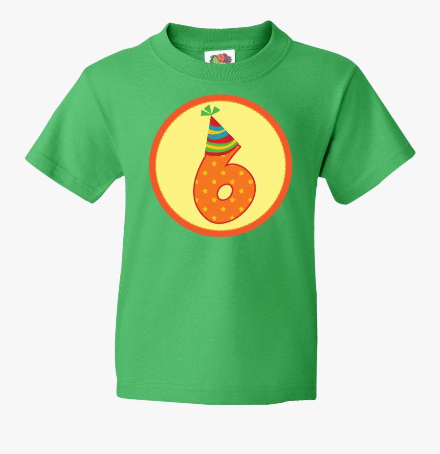 6th Birthday Kids T Shirt Has Polka Dot Number 6 With - Felt Shirt Rose, Transparent Clipart