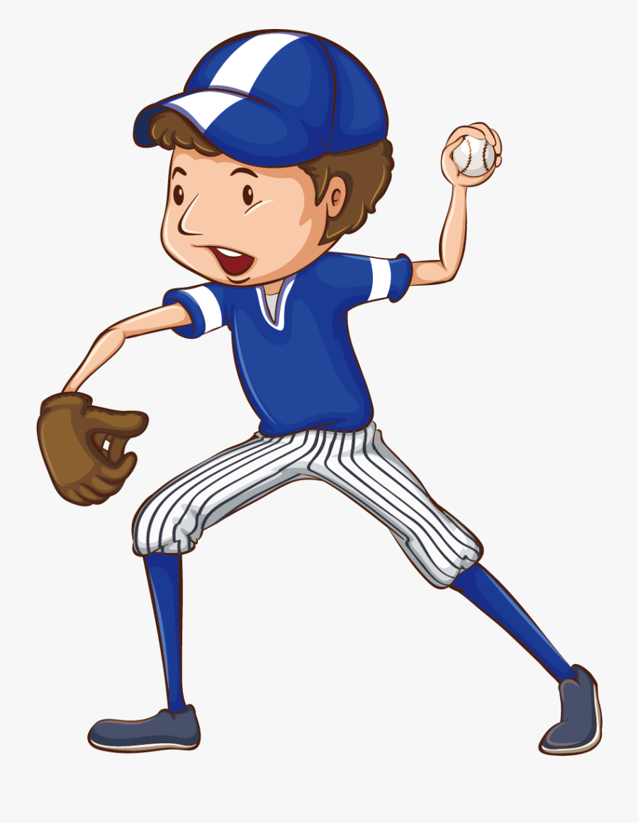 Baseball Player Cartoon - Baseball Player Clipart, Transparent Clipart