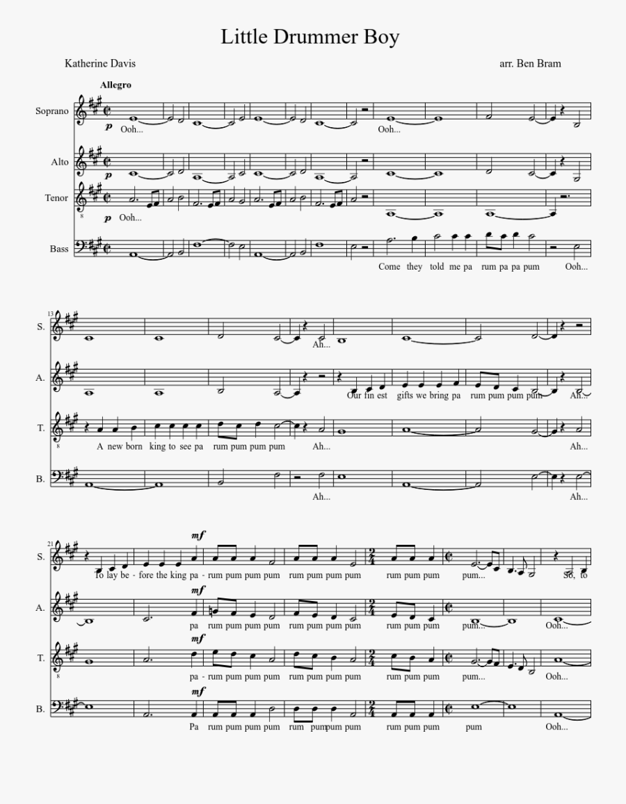 Drummer Boy Pentatonix Notes, Transparent Clipart