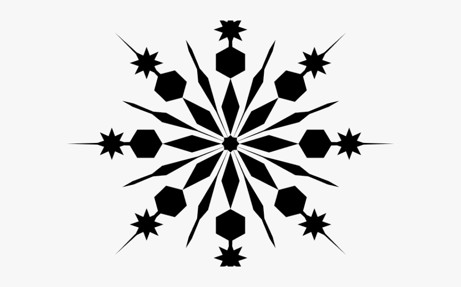 Snowflakes Clipart Black And White - Transparent Background Snowflake Clip Art, Transparent Clipart