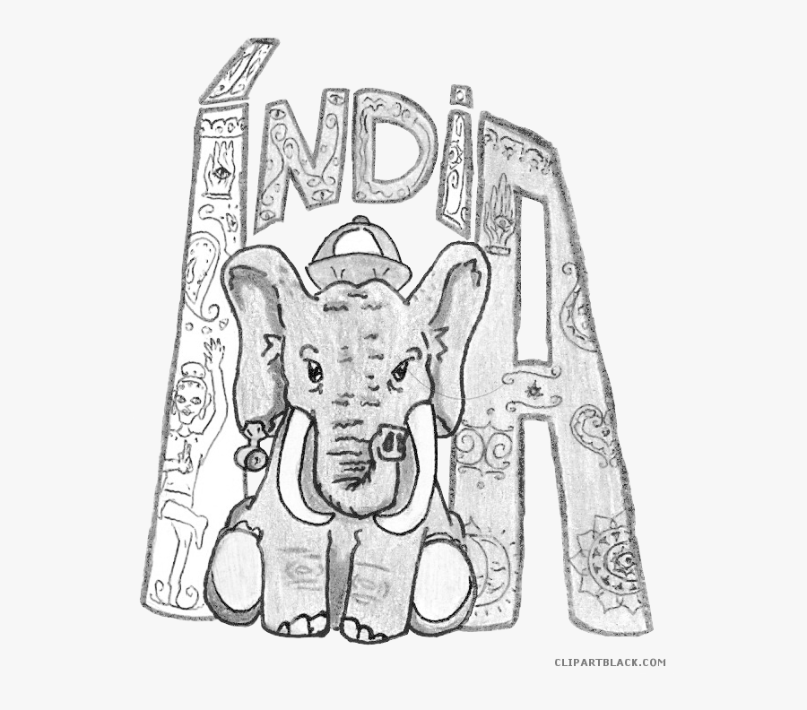 Indian Clipart Elephant - Sketch, Transparent Clipart