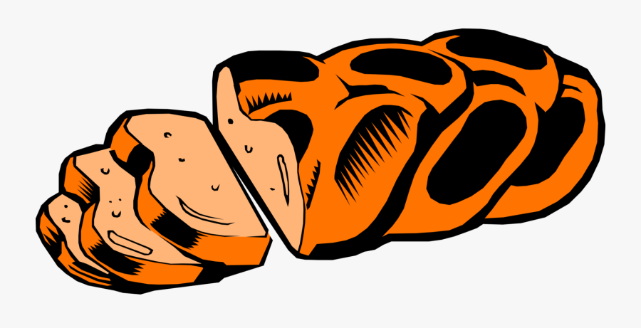 Vector Illustration Of Loaf Of Bread With Slices, Transparent Clipart