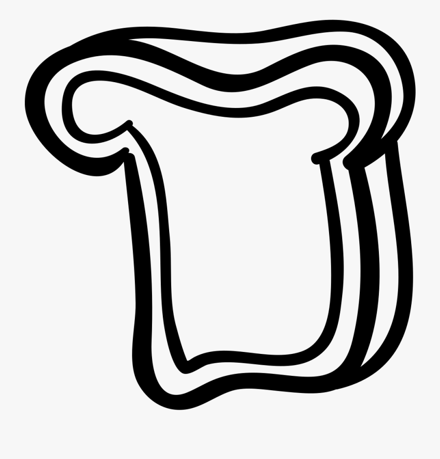 Bread Slice Hand Drawn Food - Png Food Black And White Animation, Transparent Clipart